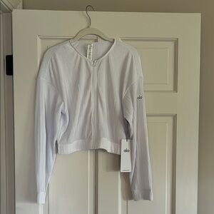 ALO Yoga Women's White Ribbed Top